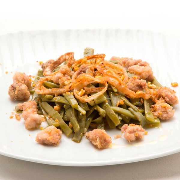 JUDÍAS VERDES CON MOLLEJAS DE CORDERO